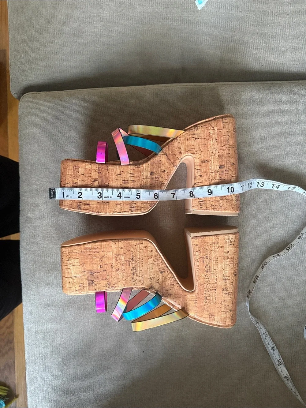 Cape Robbin Multi-Color Cork Platform Sandals